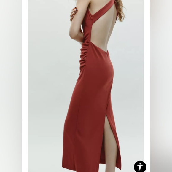 Zara Sleeveless Midi Dress in Rust - Picture 3 of 5